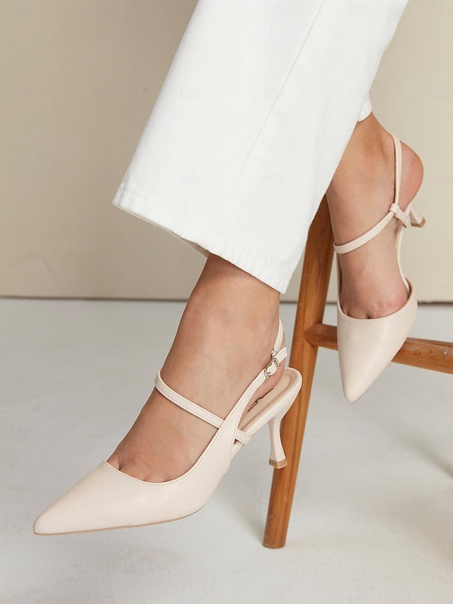Elegant – Heel Women's Pumps Kitten Slingback Nude
