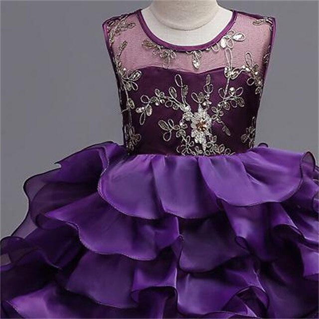 Girls' Wedding 4-13 Kids Party Ruffle Summer Dress Floral