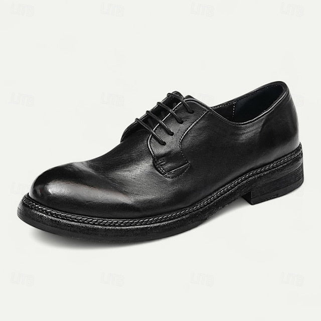 Shoes Derby Leather Clean Men's Goodyear Tan with and Welt