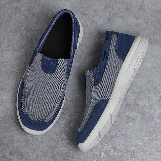 Beige Canvas – Men's Lightweight Loafers Slip-On