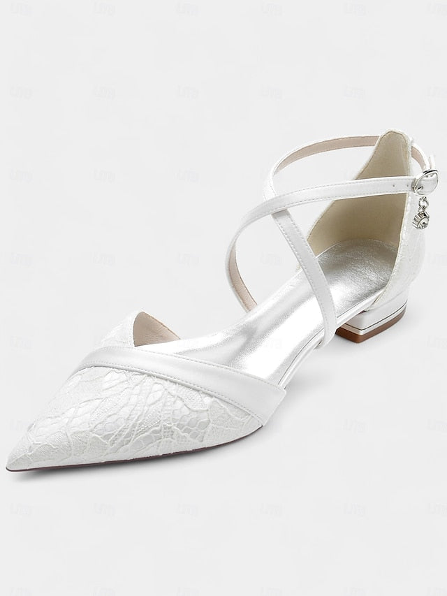 Cross-Strap with Satin Shoes Heel Navy for Blue Low Overlay Lace