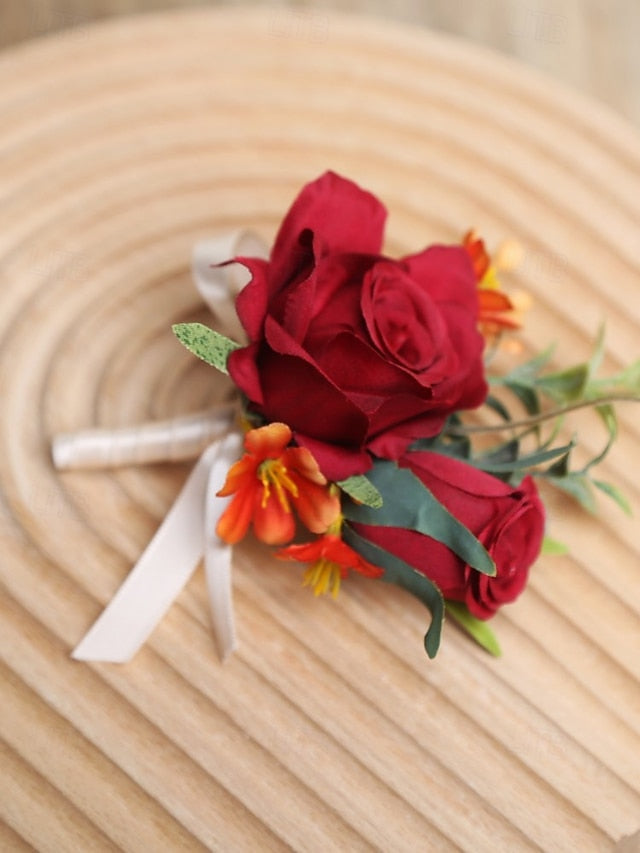 – Corsage Elegant and Wedding Boutonniere Artificial Wrist