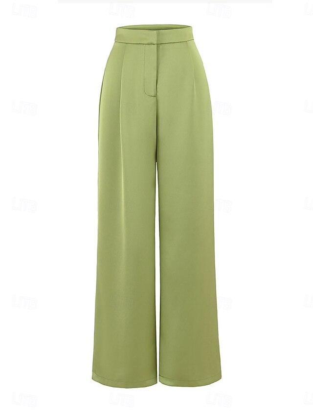 Women's Wide Leg Chinos Straight Elegant Vacation Vintage