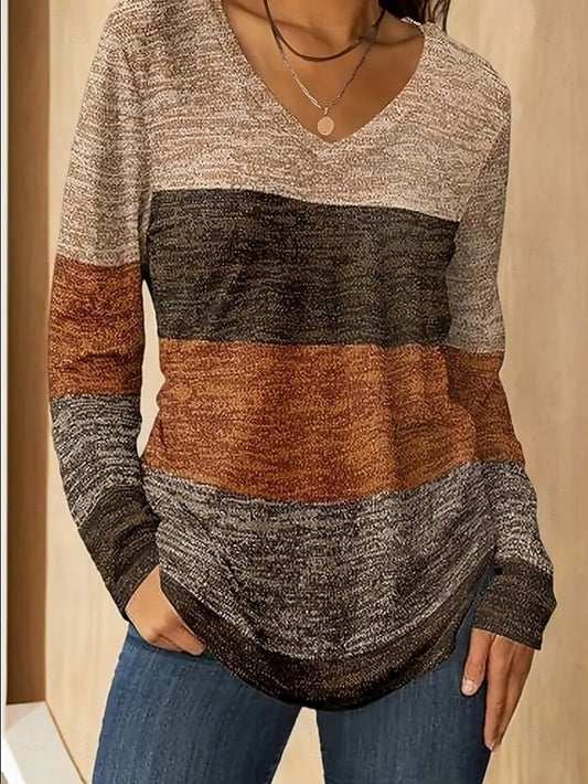 Women's T shirt Long Sleeve V Neck Long Sleeve Tunic Floral