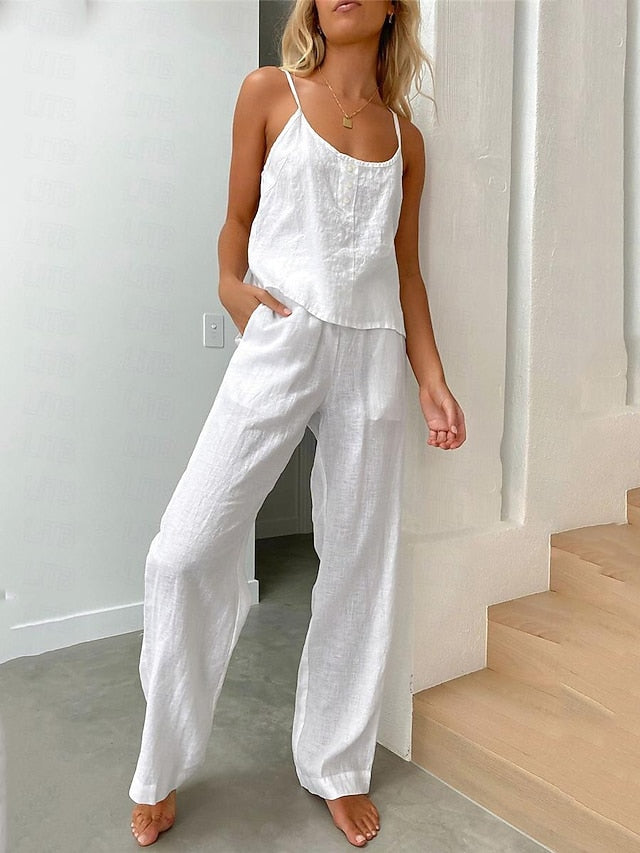 Women's Pajamas Two Piece Sets Simple Basic Comfort Pure