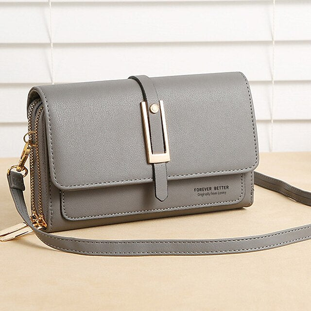 PU Bag Leather Women's Phone Mobile Wallet Crossbody
