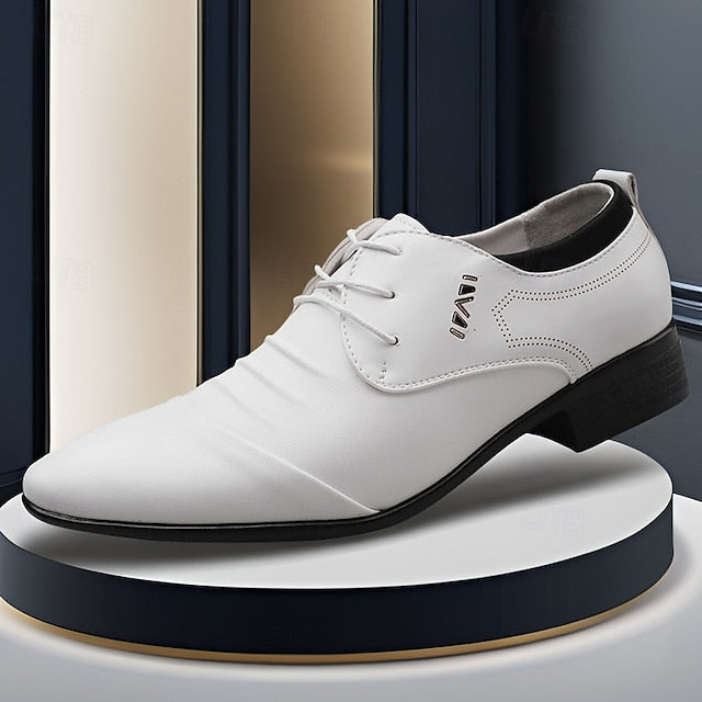 Lace-Up Men's Elegant Formal - White Shoes for