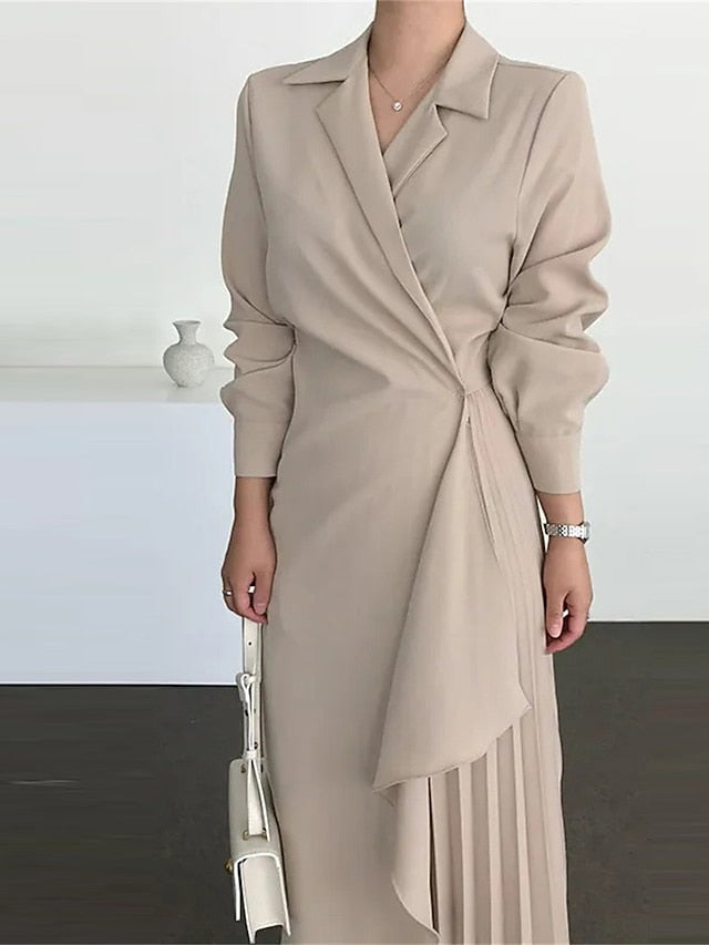 Women's Casual Dress Maxi long Dress Pleated Daily Elegant