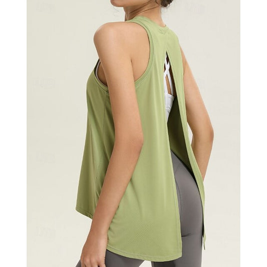 Women's Solid Colored Workout Tank Top Sport Shirt Sports