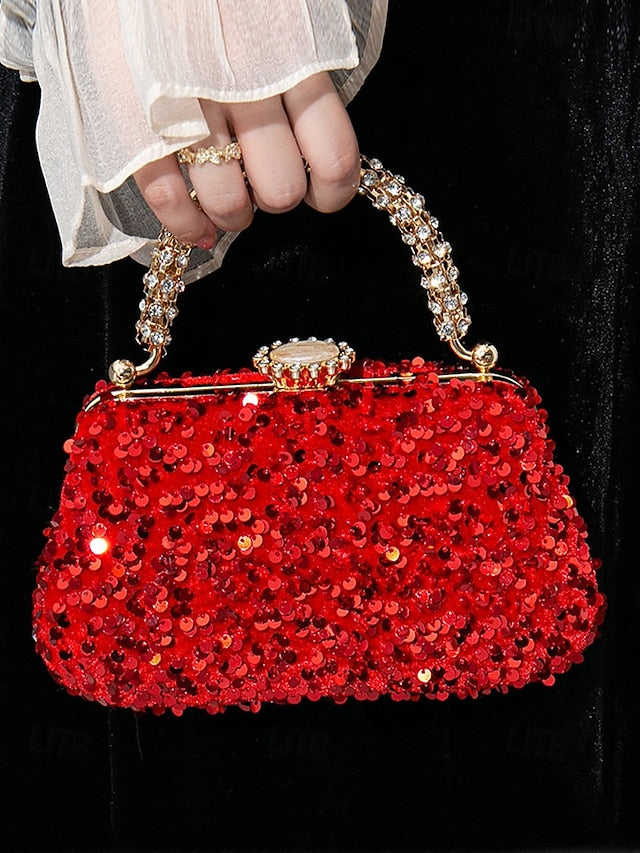 – Bag Clutch Women's Embellished Sequin Evening Vintage
