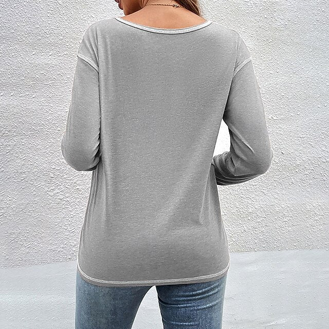 Women's Blouse Buttons Plain Tropical Stylish Casual Long