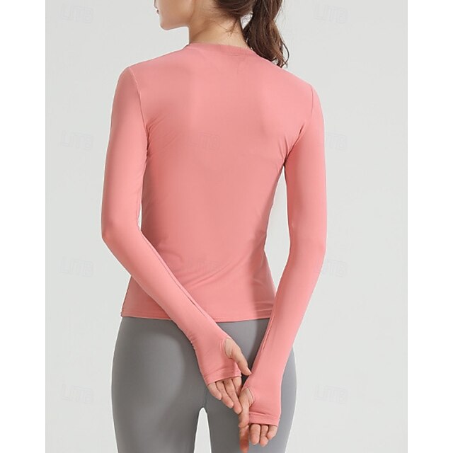 Women's Solid Colored Tennis Top Long Sleeve Breathable