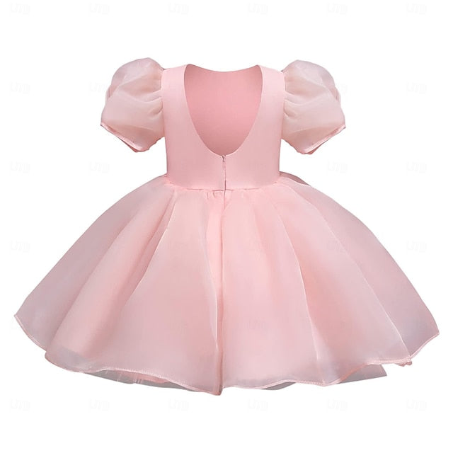 Party Girl Kids Flower Solid Girls' Color Dress