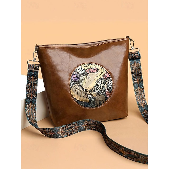 Bag – Vintage Embossed Boho Elephant Shoulder Women's