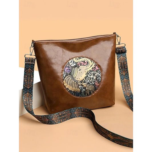 Bag – Vintage Embossed Boho Elephant Shoulder Women's