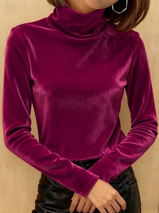 Women's Tee Print Tiered Solid Color Graphic Elegant