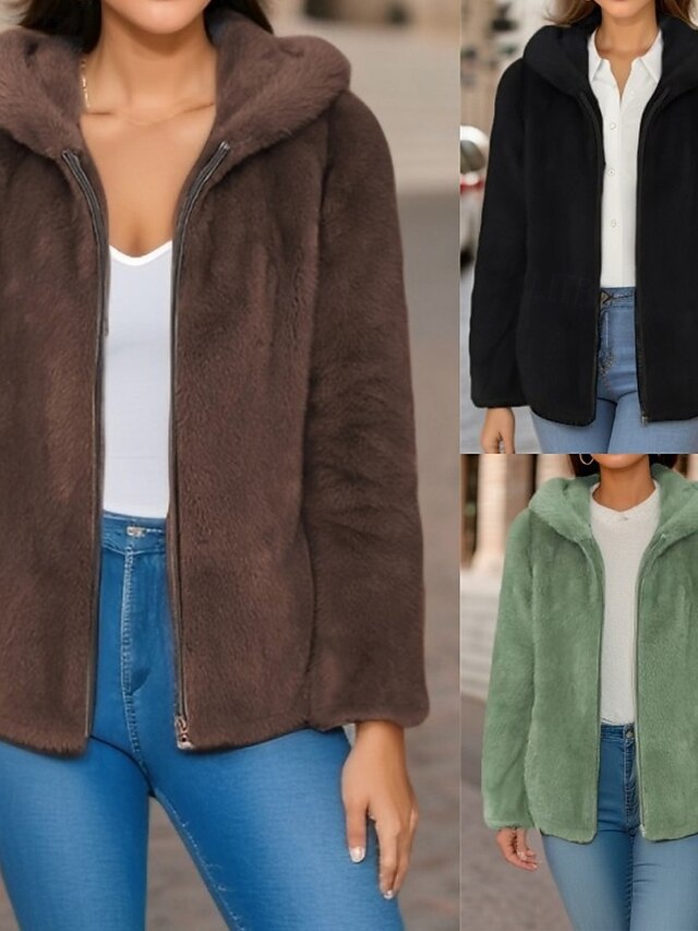 Zipper Casual Jacket Women's Warm Comfortable Pocket