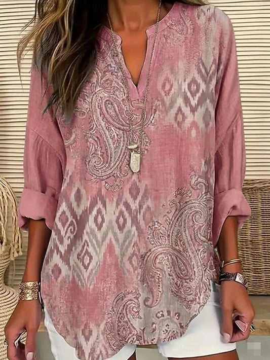 Women's Shirt Tunic Print Graphic Geometric Bohemia Vintage