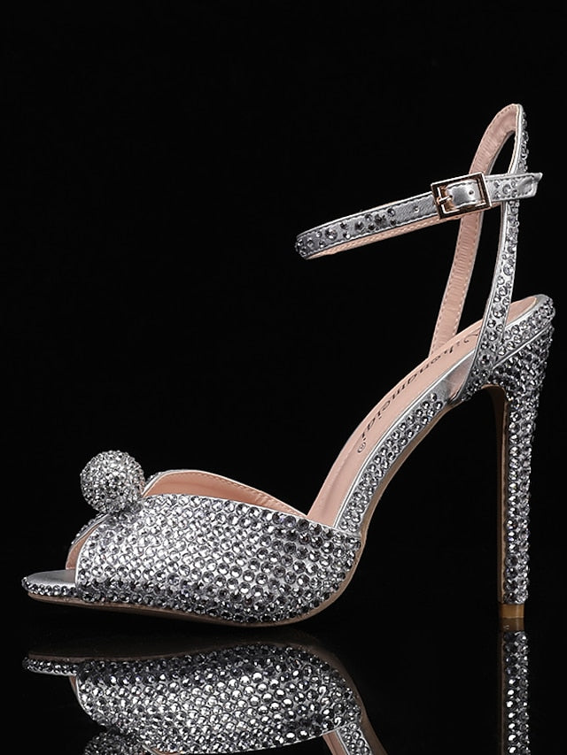 Rhinestone Women's with Heel Stiletto Embellished Sandals