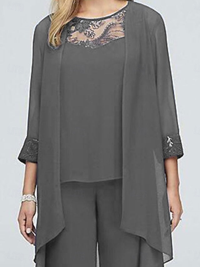 Dress Bride Crew Elegant Mother Piece 3 the Neck of Vintage