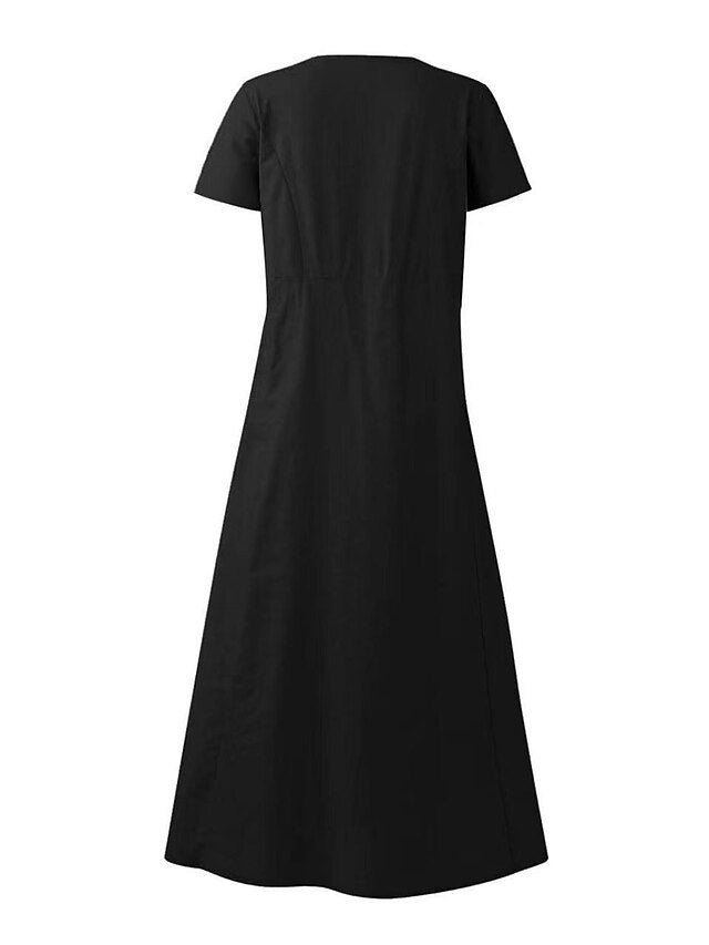 Women's Long Dress Maxi Dress Faux Cotton Linen Casual