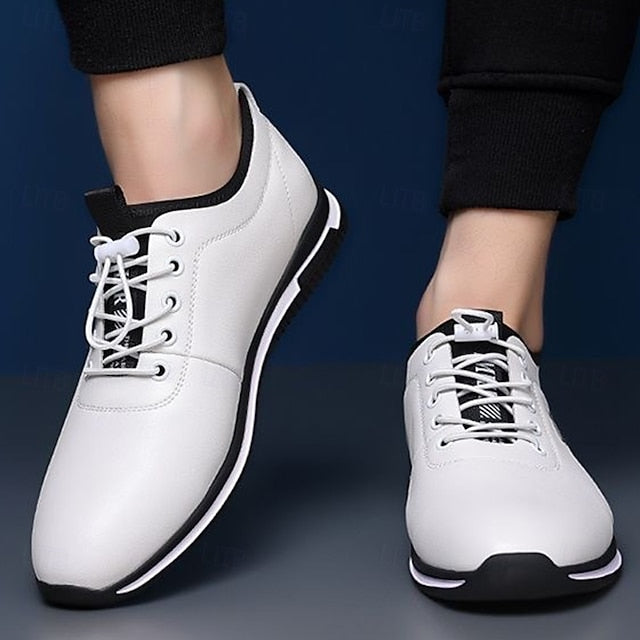 Sneakers White Lace-Up Men's Sports – and Black Trendy