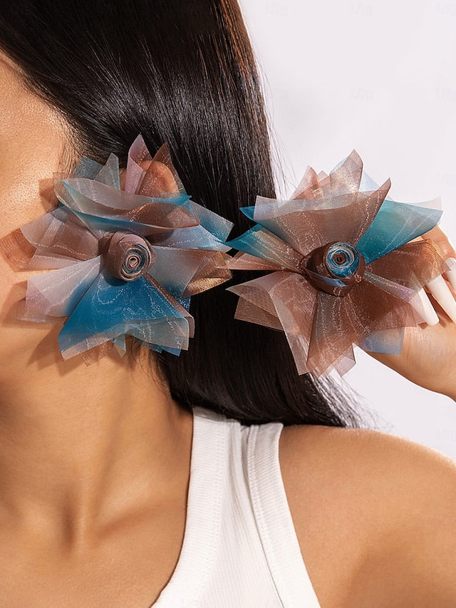 Drop - Floral Flower Earrings Oversized Women's Statement