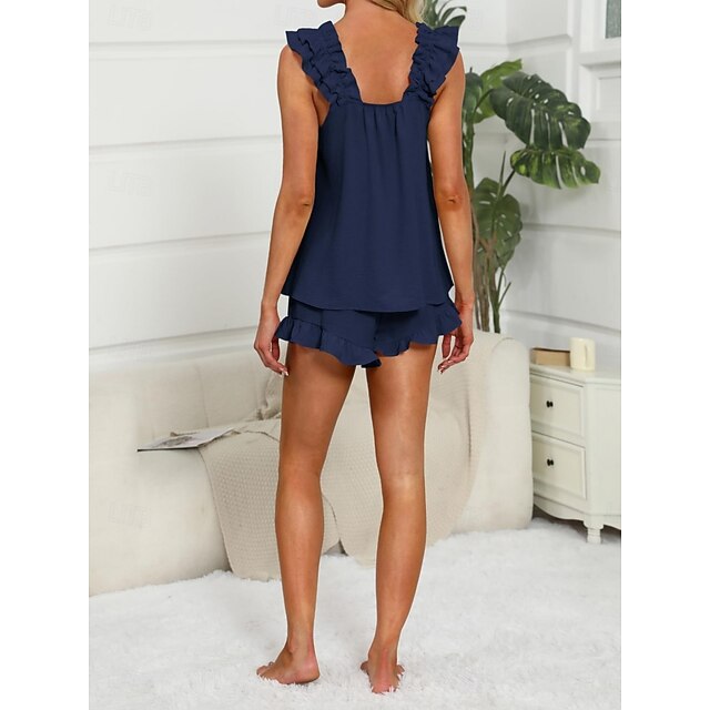 Women's Shorts Sets Bolero Top Sleeveless U Neck Solid