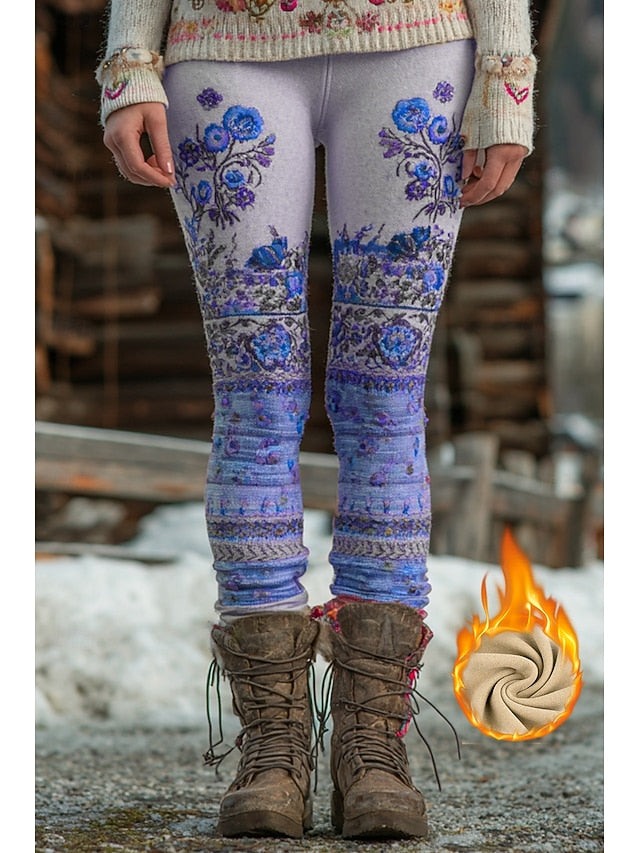 Women's Viking Boho Fleece Lined Leggings Leggings Vacation