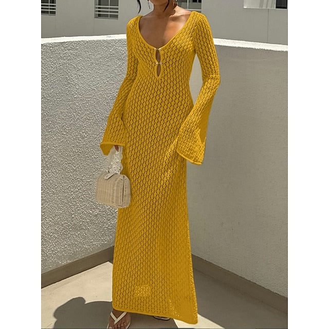 Women's Swimwear Cover Up Swim Dress Swimsuit Crochet