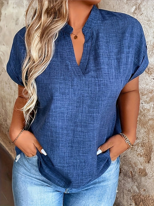 Women's Shirt Blouse Plain Vintage Classic Modern Short