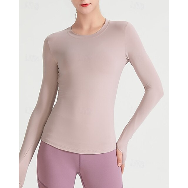 Women's Solid Colored Tennis Top Long Sleeve Breathable