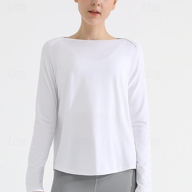 Women's Yoga Top Crew Neck Quick Dry Lightweight Breathable