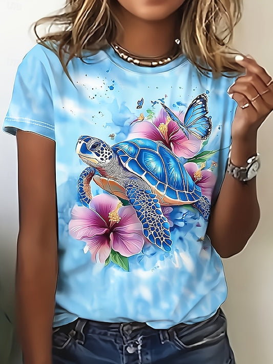 Women's T Shirt Print Floral Graphic Animal Vintage Stylish