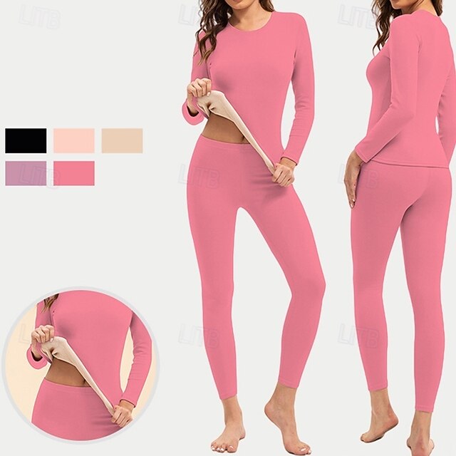 Women's Cold Weather Top Bottom Base Layer Top & Bottom