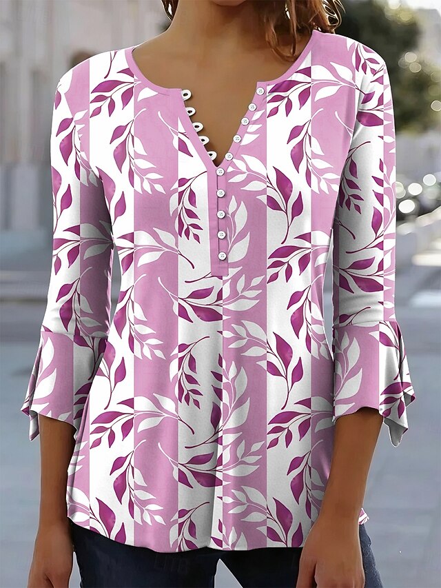 Women's T-Shirt  Floral Graphic Elegant Stylish 3/4 Length