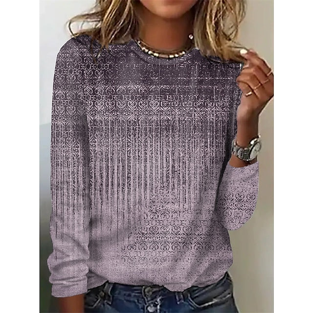 Women's T shirt Long Sleeve Crew Neck Long Sleeve Tunic