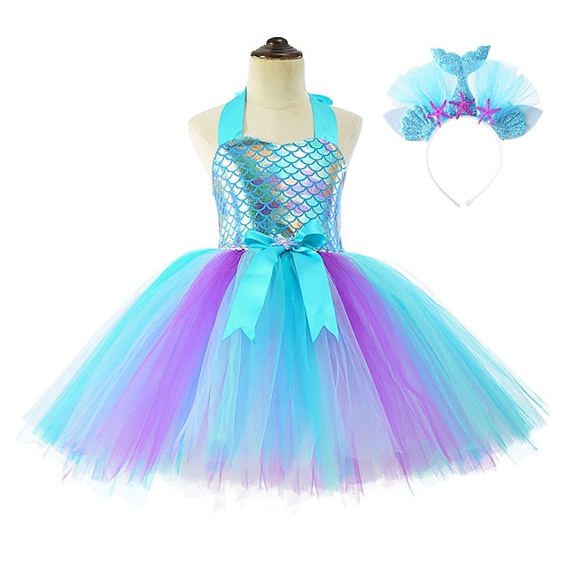 Princess Little Tail Ariel Aqua Girl Flower Mermaid