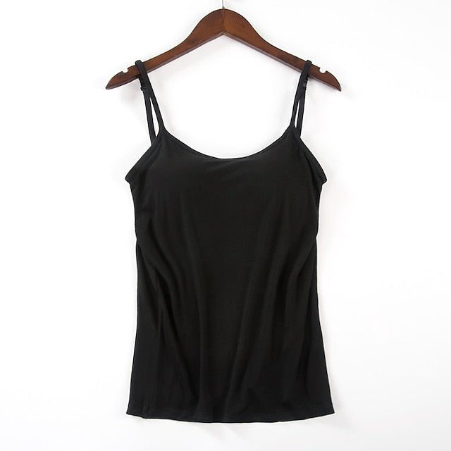 Women's Camisole Tank Top Plain Basic Sleeveless U Neck