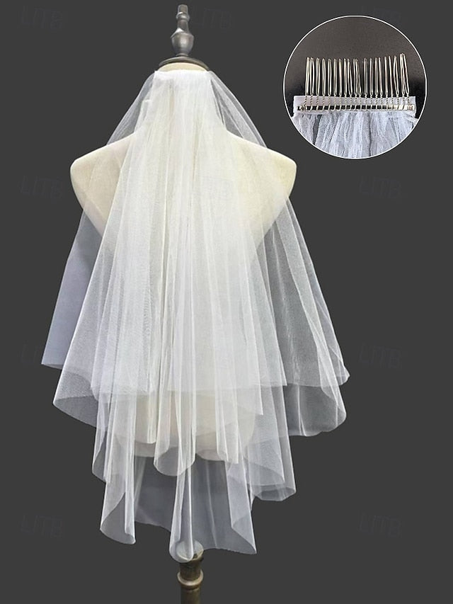 Two-Layer – Bridal Tulle Elegant Classic Soft with Veil