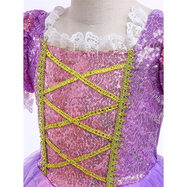 Dress Rapunzel Theme Flower Sofia Girl Princess Party Fairytale
