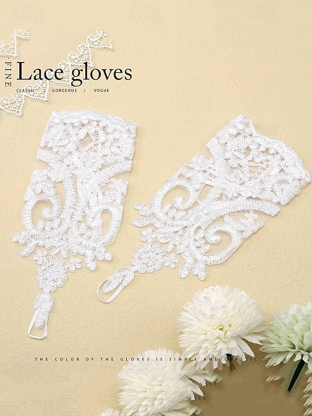 White Gloves Bridal Wedding Elegant Vintage Fingerless – Lace