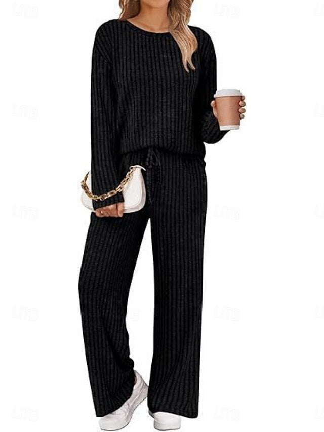 Women's Two Piece Sets Pants Sets Bolero Top Long Sleeve