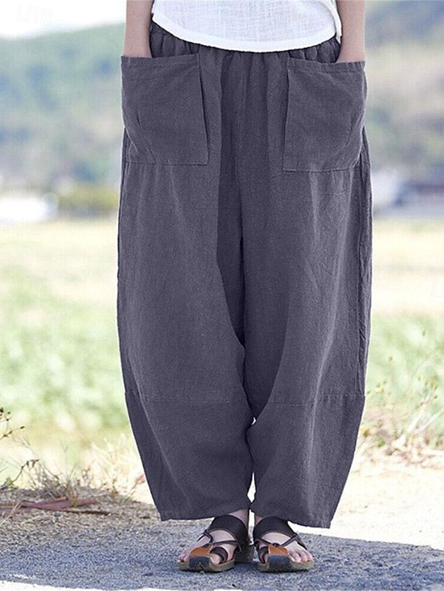 Women's Wide Leg Pants Trousers Streetwear Casual Long High