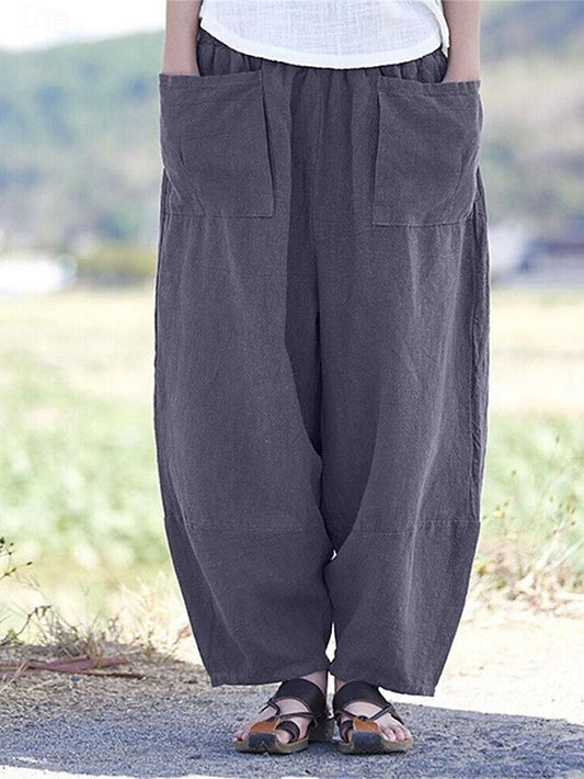 Women's Wide Leg Pants Trousers Streetwear Casual Long High