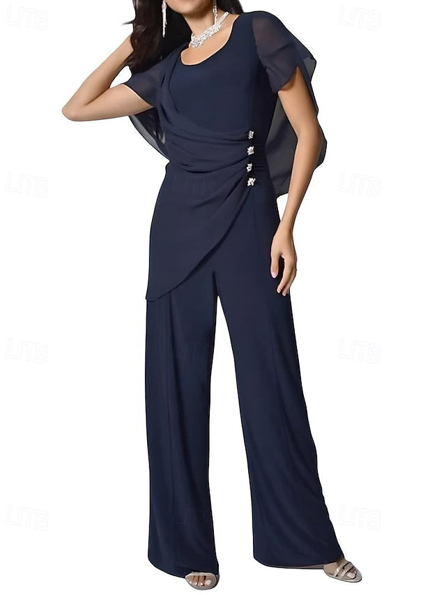 Bride Pantsuit of Elegant Dress Mother the Jumpsuit / Cape