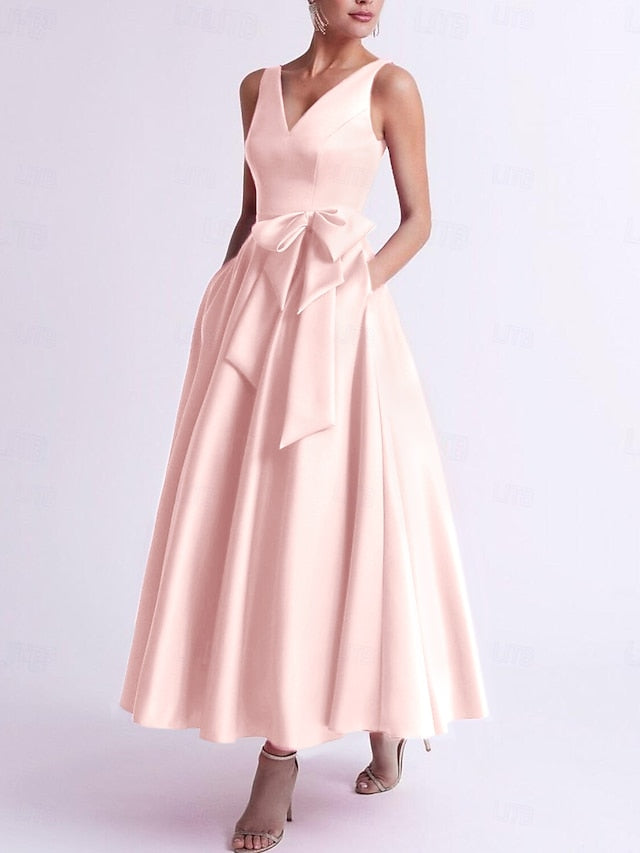 A-Line Tea Length Cocktail Dresses Party Dresses Elegant High
