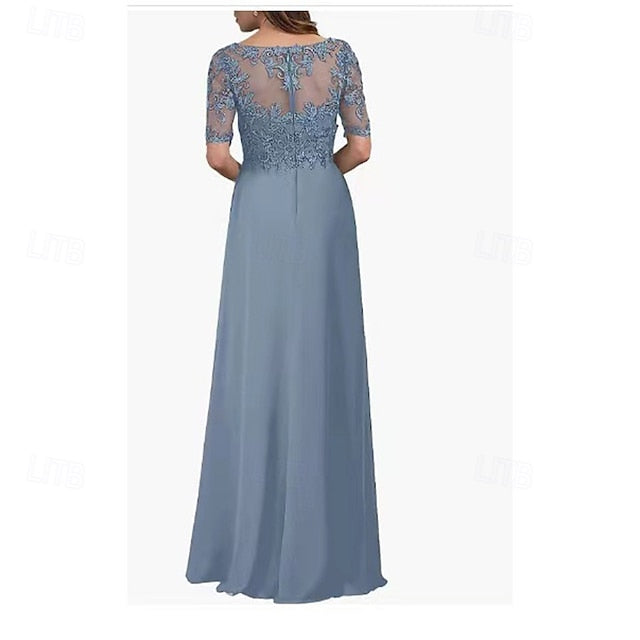 Bride V Dress Simple Mother of Elegant A-Line the Neck