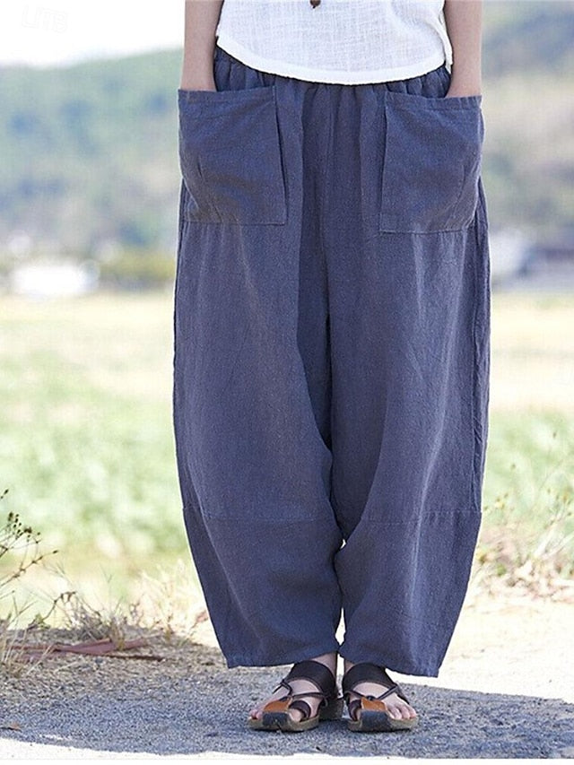 Women's Wide Leg Pants Trousers Streetwear Casual Long High