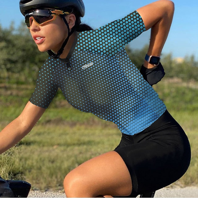 Women's Cycling Jersey Polka Dot Short Sleeve Bike Jersey
